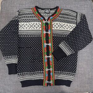 Dale of Norway Black and White Patterned Cardigan